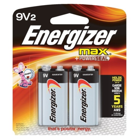 Energizer Max 522BP2 9V Alkaline Battery (pkt/2pc)