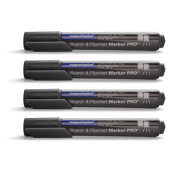 Magnetoplan White Board Marker - Black (pkt/4pcs)