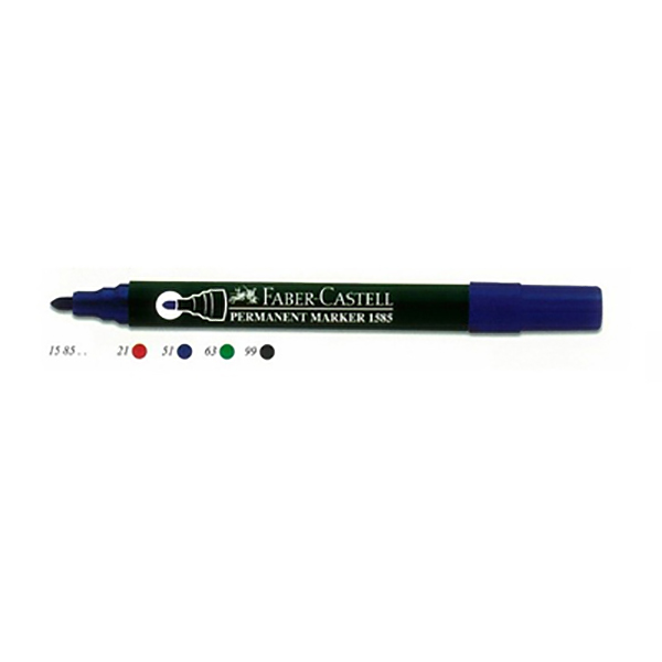 Faber Castell 1585 Permanent Marker Bullet Tip - Blue (box/10pc)