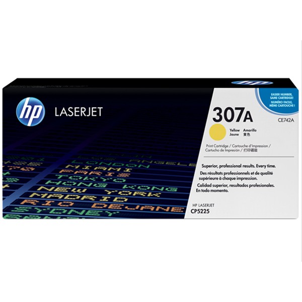 HP 307A Original Laserjet Toner Cartridge (CE742A) - Yellow