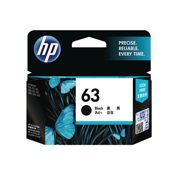 HP 63 Ink Cartridge (F6U62AA) - Black