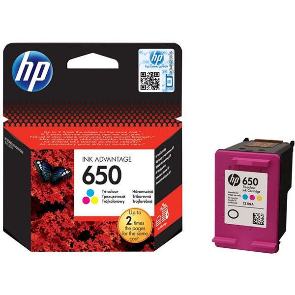 HP 650 Ink Cartridge (CZ102) - Tri-Colour