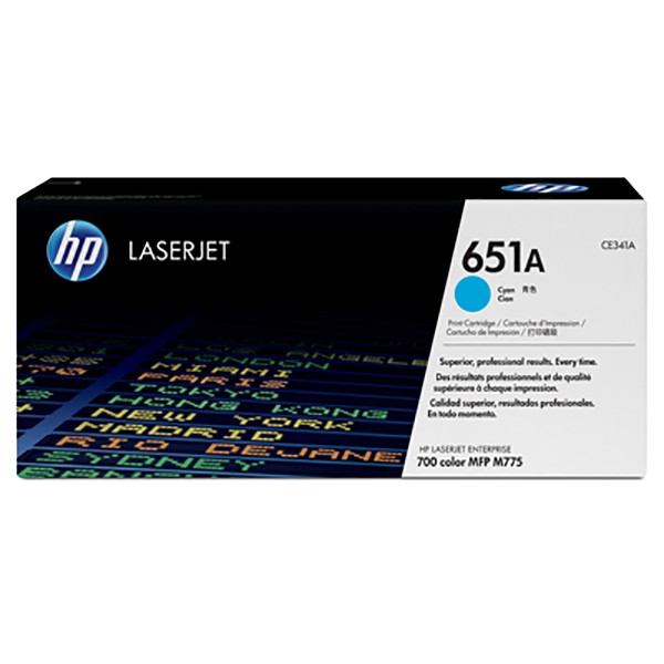 HP 651A (CE341A) Original Laserjet Toner Cartridge - Cyan