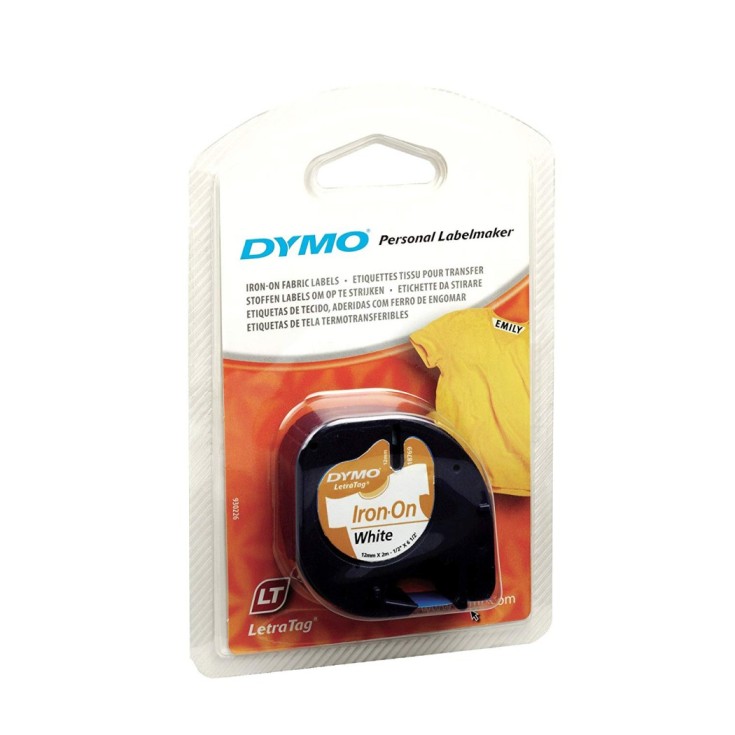 Dymo (18769) LetraTag Fusible Tape 12mm x 2m - Iron on White  S0718850 (pc)