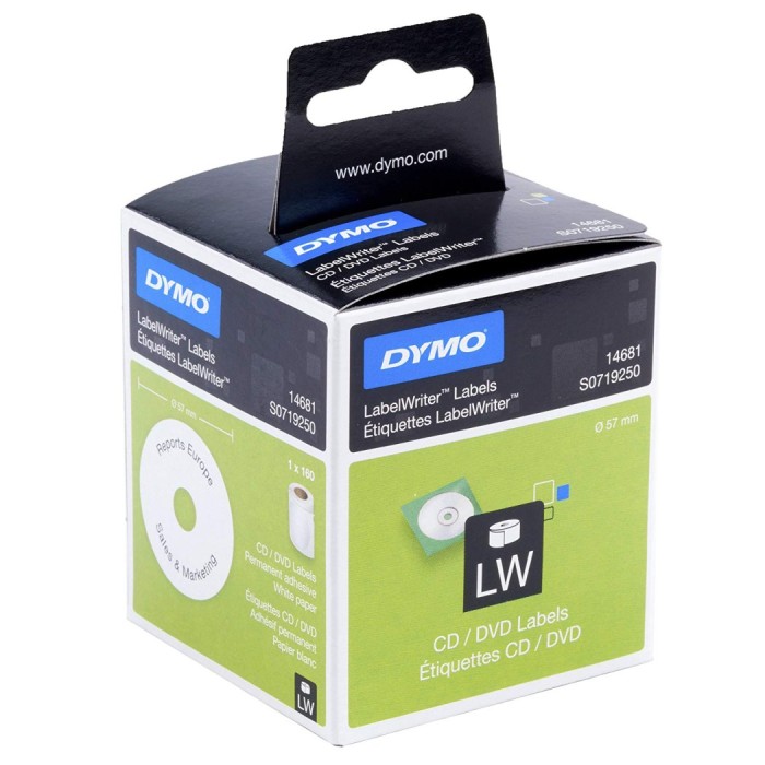 Dymo S0719250 (14681) CD / DVD Labels - 57mm (pc)