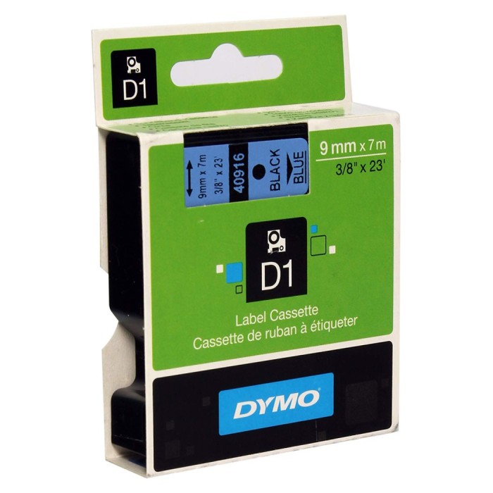 Dymo S0720710 (40916) D1 Standard Tape 9mm x 7m - Black on Blue (pc)
