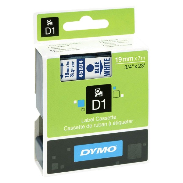 Dymo S0720840 (45804) D1 Standard Label Tape 19mm x 7m - Blue on White (pc)