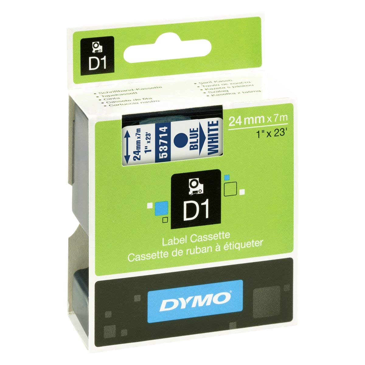 Dymo S0720940 (53714) D1 Label Tape 24mm x 7m - Blue on White (pc)