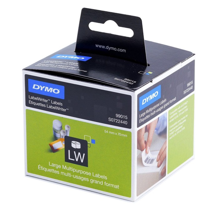 Dymo S0722440 (99015) LabelWriter Large Multipurpose Labels 54mm x 70mm - Black on White (roll)