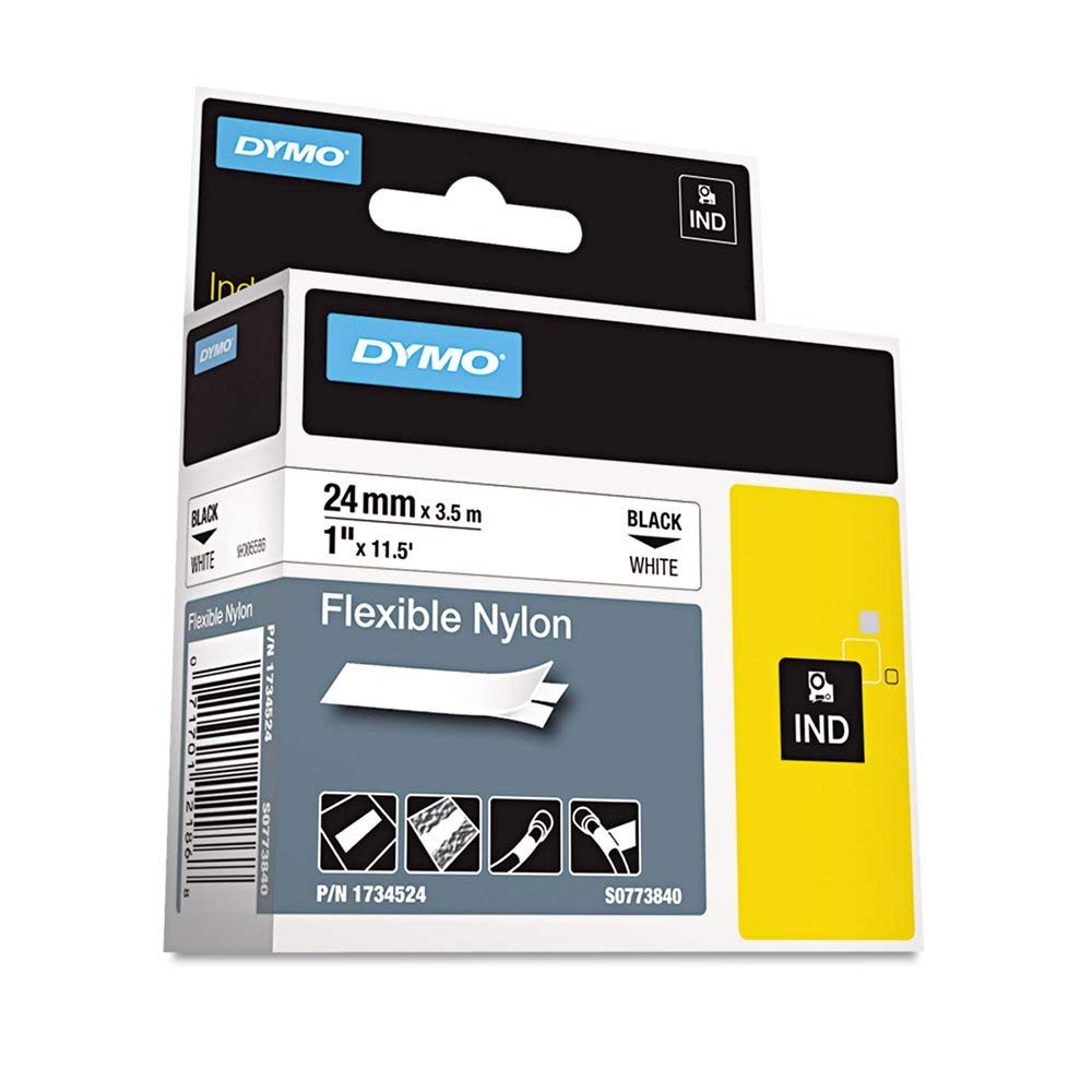 Dymo Rhino S0773840 (1734524) Flexible Nylon Tape 24mm x 3.5m - Black on White (pc)