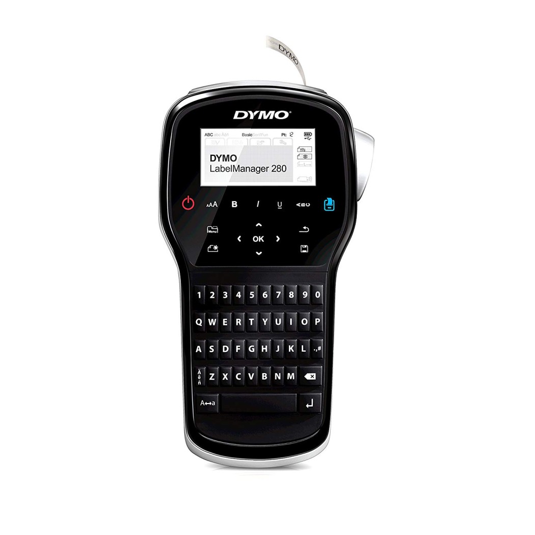 Dymo S0968960 Label Manager 280 Handheld Label Maker with Qwerty Keyboard (D1 Tape)