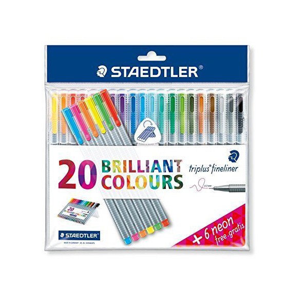 Staedtler Triplus Fineliner Triangular Pens 6 Pack