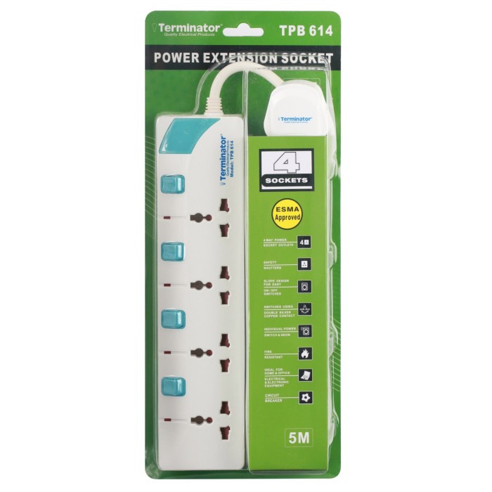 Terminator TPB 614 Universal Power Extension 4-Way Cable - 3m (pc)