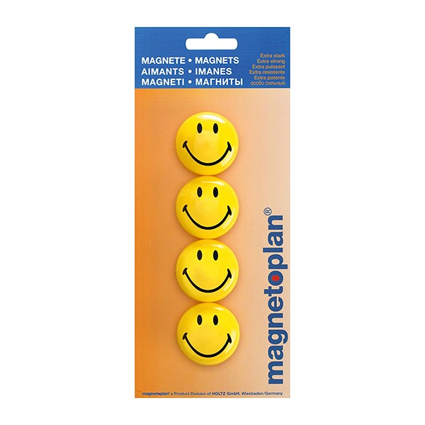 Magnetoplan Magnetic Smileys - 40mm (pkt/4pcs)